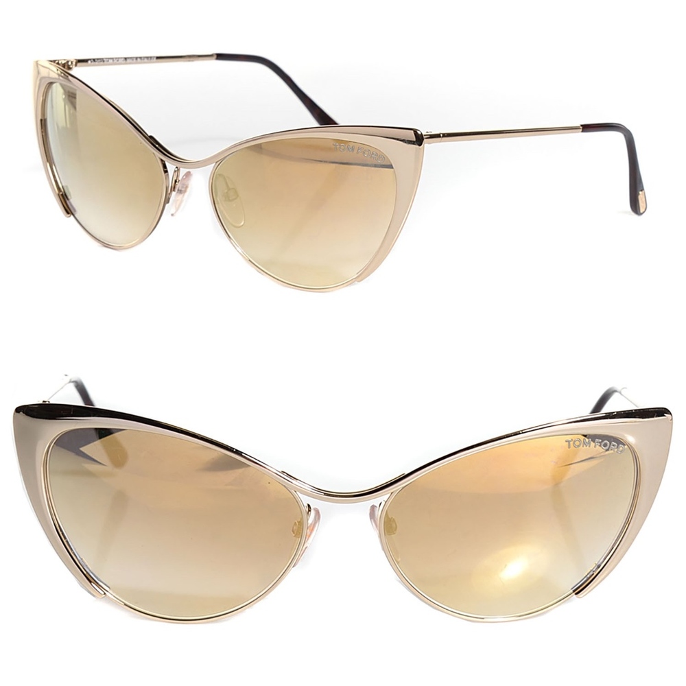 New TOM FORD Nastasya Gold Cat Eye Sunglasses